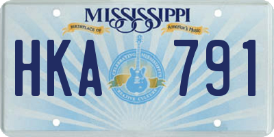 MS license plate HKA791