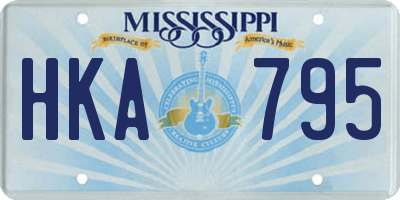 MS license plate HKA795