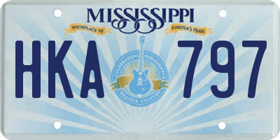 MS license plate HKA797