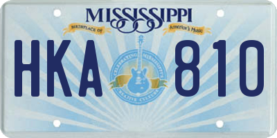 MS license plate HKA810