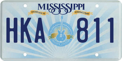 MS license plate HKA811