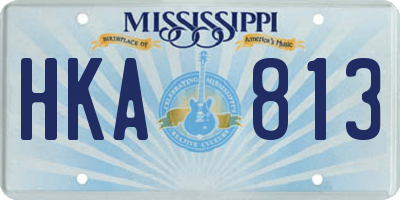 MS license plate HKA813