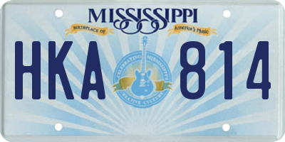MS license plate HKA814