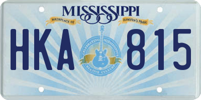 MS license plate HKA815