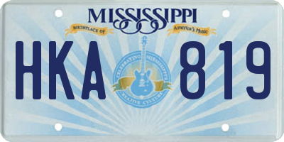 MS license plate HKA819