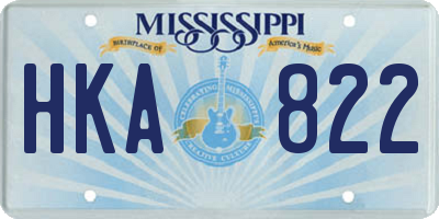 MS license plate HKA822