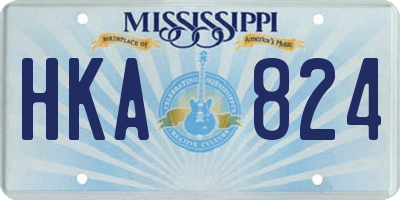 MS license plate HKA824