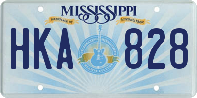 MS license plate HKA828