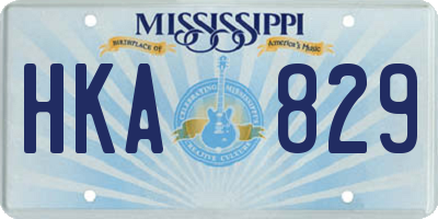 MS license plate HKA829