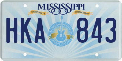 MS license plate HKA843