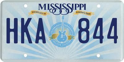 MS license plate HKA844