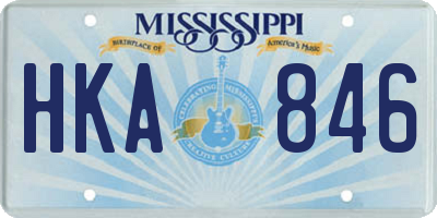 MS license plate HKA846