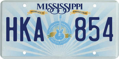 MS license plate HKA854