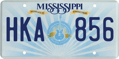 MS license plate HKA856