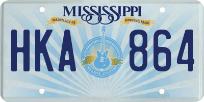 MS license plate HKA864