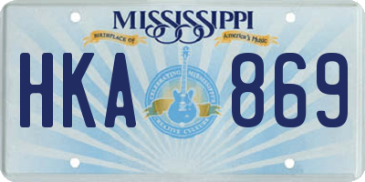 MS license plate HKA869