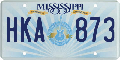 MS license plate HKA873