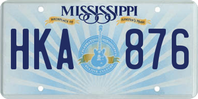 MS license plate HKA876