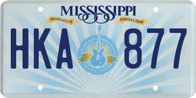 MS license plate HKA877