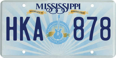 MS license plate HKA878