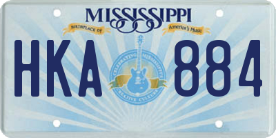 MS license plate HKA884