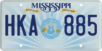 MS license plate HKA885