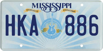 MS license plate HKA886