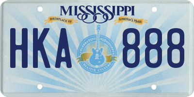 MS license plate HKA888
