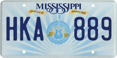 MS license plate HKA889