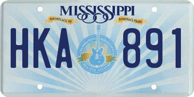MS license plate HKA891
