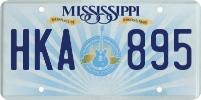 MS license plate HKA895