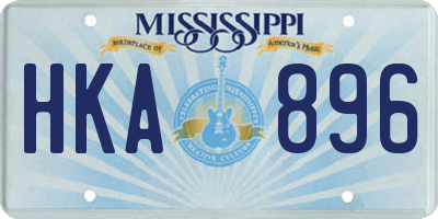 MS license plate HKA896