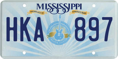 MS license plate HKA897