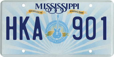 MS license plate HKA901