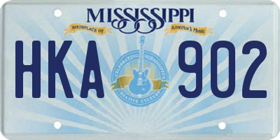 MS license plate HKA902