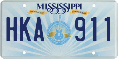 MS license plate HKA911