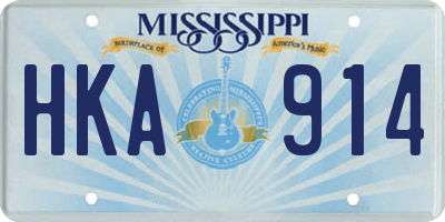 MS license plate HKA914