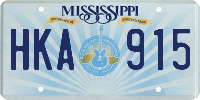MS license plate HKA915