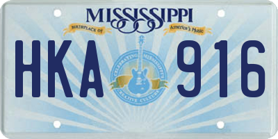 MS license plate HKA916