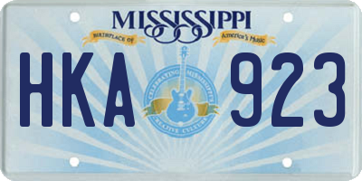 MS license plate HKA923