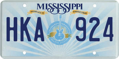MS license plate HKA924