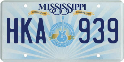 MS license plate HKA939