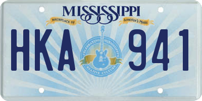 MS license plate HKA941