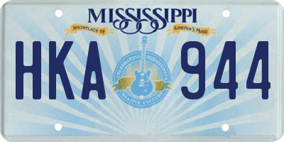 MS license plate HKA944