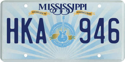 MS license plate HKA946