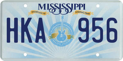 MS license plate HKA956