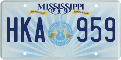 MS license plate HKA959