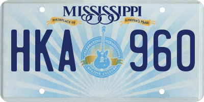 MS license plate HKA960