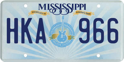 MS license plate HKA966