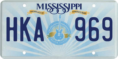 MS license plate HKA969